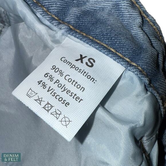 Wide Leg Light Wash Denim Jeans Relaxed Straight Fit Women’s Size XS Casual - Picture 6 of 7